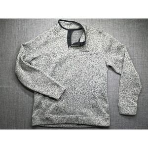 Eddie Bauer Pullover Sweatshirt with Buttons Size Large Marble Gray Sweater
